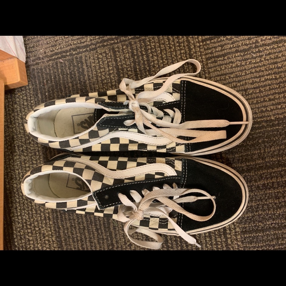 Checkered Vans. Worn.